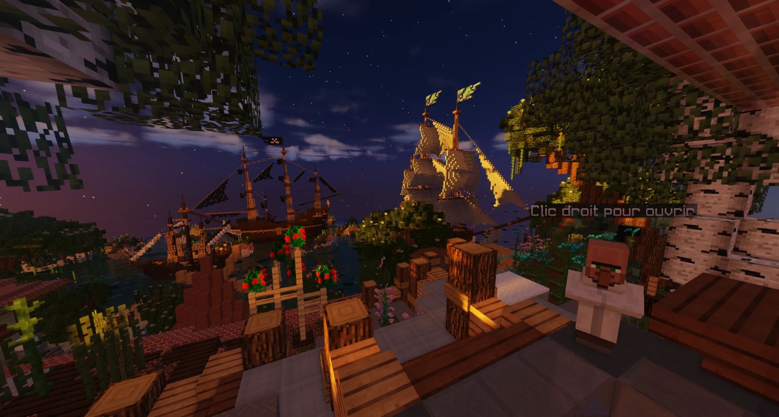 Le port du lobby de nuit