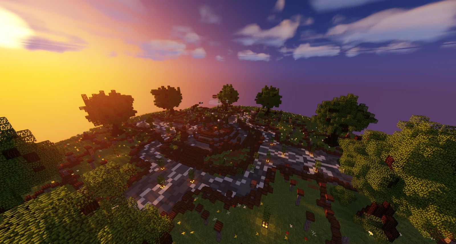 Le spawn du practice au coucher du soleil